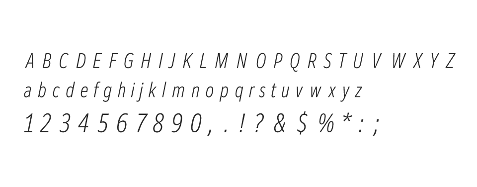 Clarimo UD PE Extra Condensed Light Italic | Fonts Specimen | MORISAWA ...
