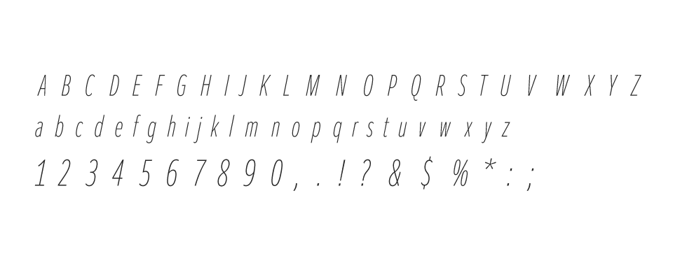 Clarimo UD PE Extra Compressed ExtraLight Italic | 書体見本 | モリサワのフォント ...